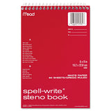 Spell-write Wirebound Steno Book, Gregg Rule, 6 X 9, White, 80 Sheets
