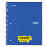 Wirebound Notebook, 5 Subjects, Wide-legal Rule, Randomly Assorted Color Covers, 10.5 X 8, 200 Sheets