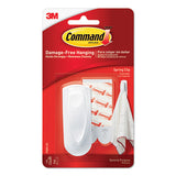 Spring Hook, 1 1-8w X 3-4d X 3h, White, 1 Hook-pack