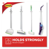 Broom Gripper, 3.12w X 1.85d X 3.34h, White-gray, 2 Grippers-4 Strips
