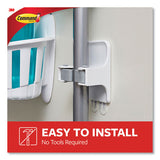 Broom Gripper, 3.12w X 1.85d X 3.34h, White-gray, 2 Grippers-4 Strips