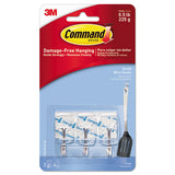 Clear Hooks And Strips, Plastic-wire, Small, 3 Hooks And 4 Strips-pack