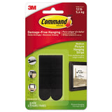 Picture Hanging Strips, Removable, 0.75" X 2.75", Black, 4 Pairs-pack