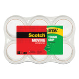 Tough Grip Moving Packaging Tape, 3" Core, 1.88" X 43.7 Yds, Clear, 6-pack