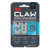 Claw Drywall Picture Hanger, Holds 15 Lbs, 5 Hooks And 5 Spot Markers, Stainless Steel