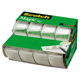 Magic Tape In Handheld Dispenser, 1" Core, 0.75" X 25 Ft, Clear, 4-pack