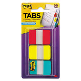 1" Tabs, 1-5-cut Tabs, Assorted Primary Colors, 1" Wide, 66-pack