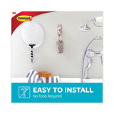 Bath Hooks, Large, Metal, Satin Nickel, 5 Lb Capacity, 1 Hook And 2 Strips