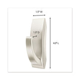 Bath Hooks, Large, Metal, Satin Nickel, 5 Lb Capacity, 1 Hook And 2 Strips