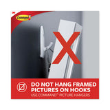 General Purpose Hooks, Jumbo, Plastic, White, 7.5 Lb Cap, White, 1 Hook And 4 Strips