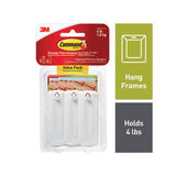 Sawtooth Picture Hanger Value Pack, Large, Plastic, White, 5 Lb Capacity, 3 Hooks And 6 Strips-pack