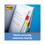 1" Wide Tabs With Dispenser, Aqua, Lime, Red, Yellow, 88-pack