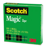 Magic Tape Refill, 3" Core, 0.75" X 72 Yds, Clear