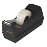 Desktop Tape Dispenser, 1" Core, Weighted Non-skid Base, Black