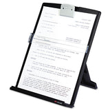 Fold-flat Freestanding Desktop Copyholder, Plastic, 150 Sheet Capacity, Black