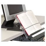 In-line Adjustable Desktop Copyholder, Plastic, 150 Sheet Capacity, Black-clear