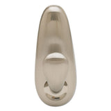 Adhesive Mount Metal Hook, Medium, Brushed Nickel Finish, 1 Hook And 2 Strips-pack
