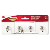 Decorative Key Rail, 8w X 1 1-2d X 2 1-8h White-silver, 4 Hooks-pack