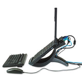 Vertical Notebook Computer Riser, Cable Management, 9x12x6 1-2 - 9 1-2, Black