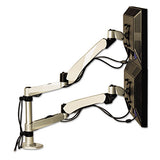 Dual Monitor Arm Mount, 5w X 21.5d X 27h, Silver