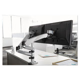 Dual Monitor Arm Mount, 5w X 21.5d X 27h, Silver