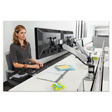 Dual Monitor Arm Mount, 5w X 21.5d X 27h, Silver