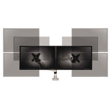 Dual Monitor Arm Mount, 5w X 21.5d X 27h, Silver