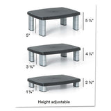 Adjustable Height Monitor Stand, 15 X 12 X 2.63 To 5.88, Black-silver