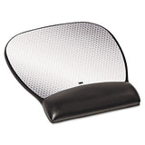 Precise Leatherette Mouse Pad W-wrist Rest, Nonskid Base, 8-3-4 X 9-1-4, Black