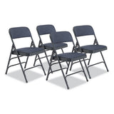 2300 Series Deluxe Fabric Upholstered Triple Brace Folding Chair, Supports 500 Lb, Imperial Blue, 4/ct, Ships In 1-3 Bus Days