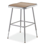 6300 Series Height Adj Hd Square Seat Stool, Backless, Supports 500 Lb, 18" To 26" Seat Ht, Brown/gray, Ships In 1-3 Bus Days