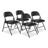 950 Series Vinyl Padded Steel Folding Chair, Supports Up To 250 Lb, 17.75" Seat Height, Black, 4/carton,ships In 1-3 Bus Days