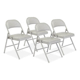 950 Series Vinyl Padded Steel Folding Chair, Supports Up To 250 Lb, 17.75" Seat Height, Gray, 4/carton, Ships In 1-3 Bus Days