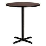 Cafe Table, 36" Diameter X 42h, Round Top/x-base, Mahogany Top, Black Base, Ships In 1-3 Business Days