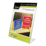 Clear Plastic Sign Holder, Stand-up, 8 1-2 X 11