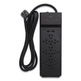 Surge Protector, 12 Ac Outlets, 2 Usb Ports, 8 Ft Cord, 3900 J, Black