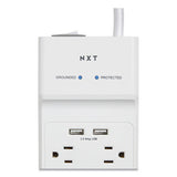 Surge Protector, 8 Ac Outlets, 2 Usb Ports, 6 Ft Cord, 2100 J, White