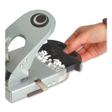 50-sheet, Deluxe Two-hole Punch, 1-4" Holes, Gray-blue