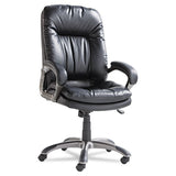 Executive Swivel-tilt Leather High-back Chair, Supports Up To 250 Lbs., Black Seat-black Back, Black Base