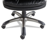 Executive Swivel-tilt Leather High-back Chair, Supports Up To 250 Lbs., Black Seat-black Back, Black Base