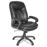 Executive Swivel-tilt Leather High-back Chair, Supports Up To 250 Lbs., Black Seat-black Back, Black Base
