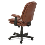 Swivel-tilt Leather Task Chair, Supports Up To 250 Lbs., Chestnut Brown Seat-chestnut Brown Back, Black Base