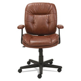 Swivel-tilt Leather Task Chair, Supports Up To 250 Lbs., Chestnut Brown Seat-chestnut Brown Back, Black Base