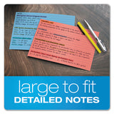 Ruled Index Cards, 5 X 8, Blue-violet-canary-green-cherry, 100-pack