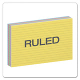 Ruled Index Cards, 5 X 8, Blue-violet-canary-green-cherry, 100-pack