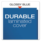 High Gloss Laminated Paperboard Folder, 100-sheet Capacity, Blue, 25-box