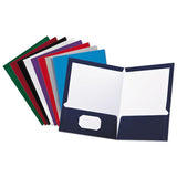 High Gloss Laminated Paperboard Folder, 100-sheet Capacity, Green, 25-box