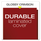 High Gloss Laminated Paperboard Folder, 100-sheet Capacity, Crimson, 25-box