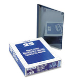 Linen Finish Clear Front Report Cover, 3 Fasteners, Letter, Navy, 25-box