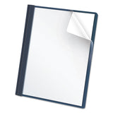 Clear Front Report Cover, 3 Fasteners, Letter, 1-2" Capacity, Dark Blue, 25-box